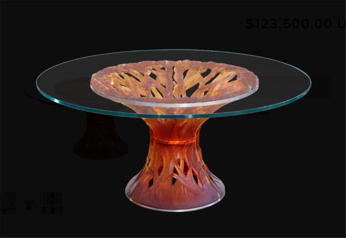 Daum Crystal Vegetal Table - Amber - Image 4