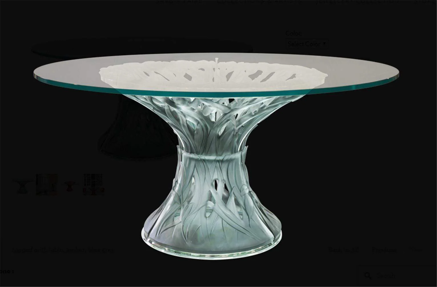 Daum Crystal Vegetal Table - Grey Blue - Image 4