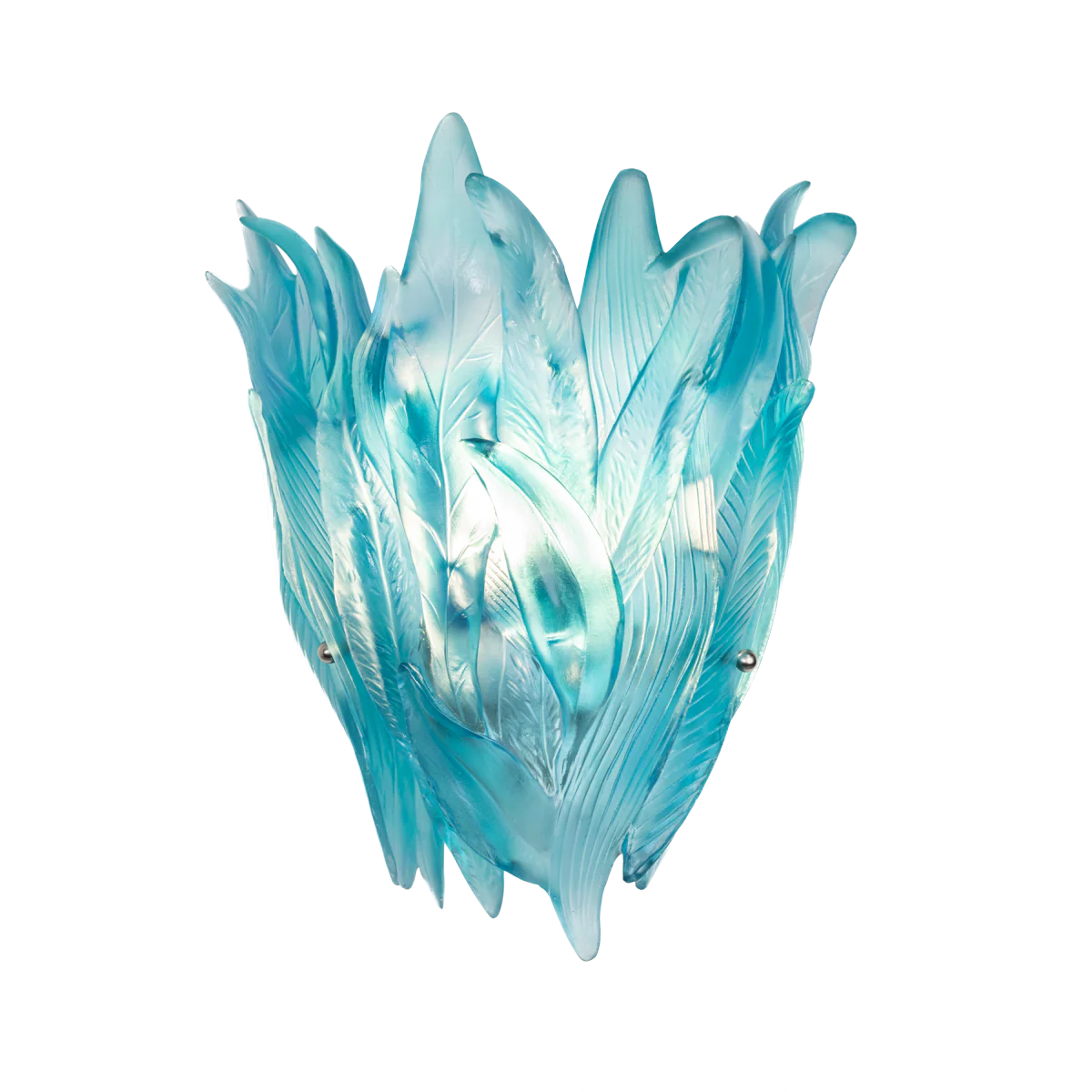 Daum Crystal Vegetal Turquoise Blue Wall Lamp
