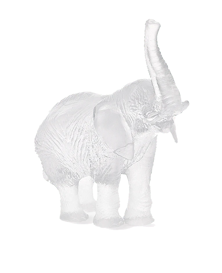 Daum Crystal White elephant by Jean-François Leroy