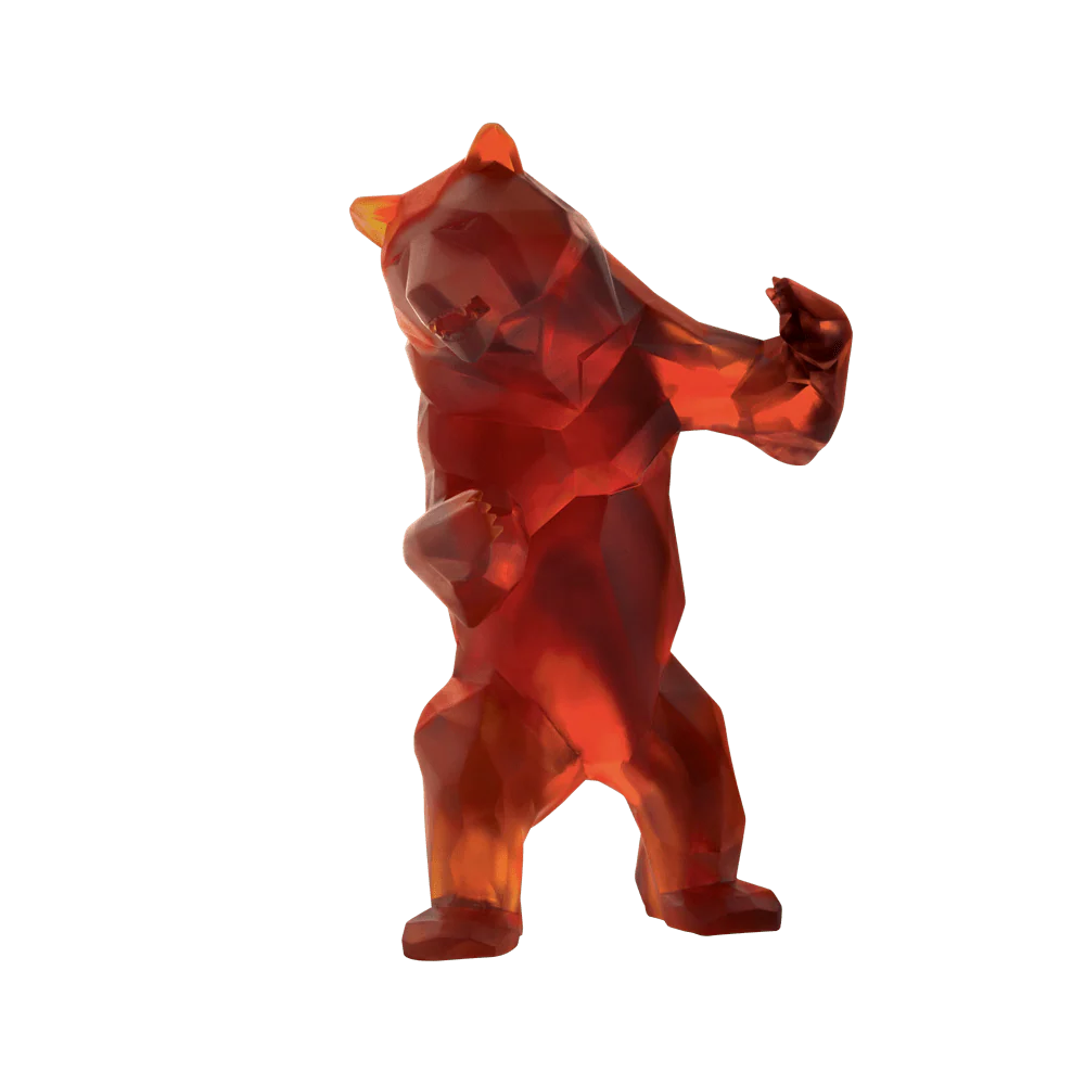 Daum Crystal Wild Bear by Richard Orlinski - Dark & Amber - Image 2