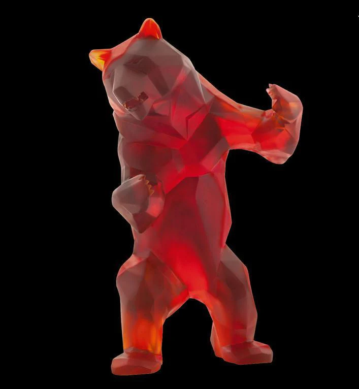 Daum Crystal Wild Bear by Richard Orlinski - Dark & Amber - Image 3