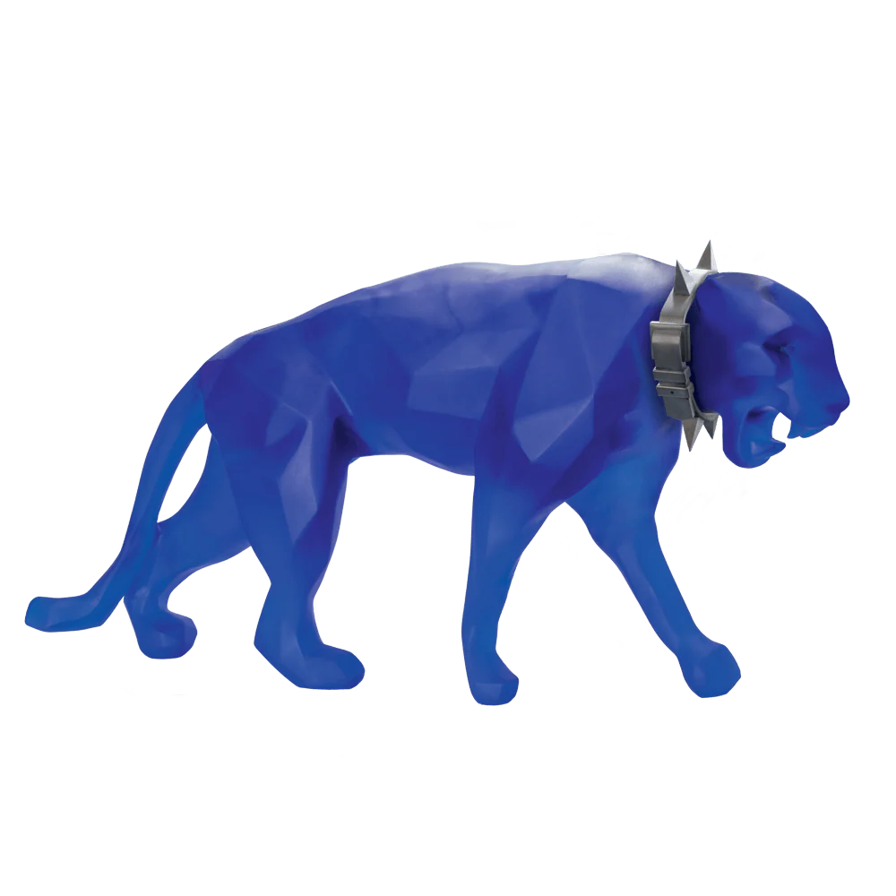 Daum Crystal Wild Panther in Blue by Richard Orlinski 8 ex - Image 2