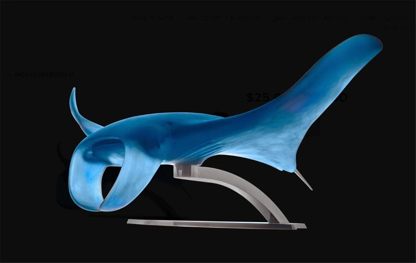Daum Crystal XL Manta Ray by Umberto Nuzzo - Image 3