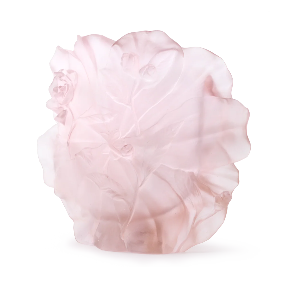 Daum Large Pink Camellia Vase