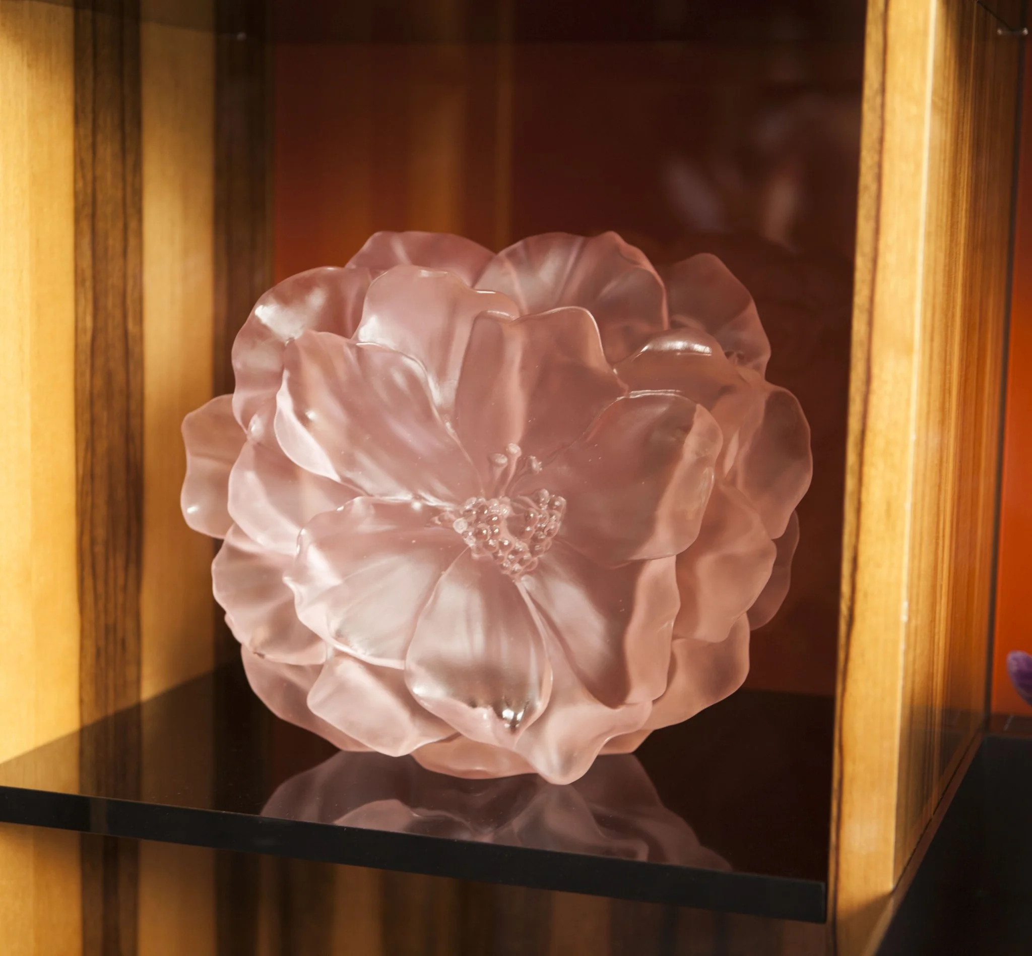 Daum Large Pink Camellia Vase - Image 5