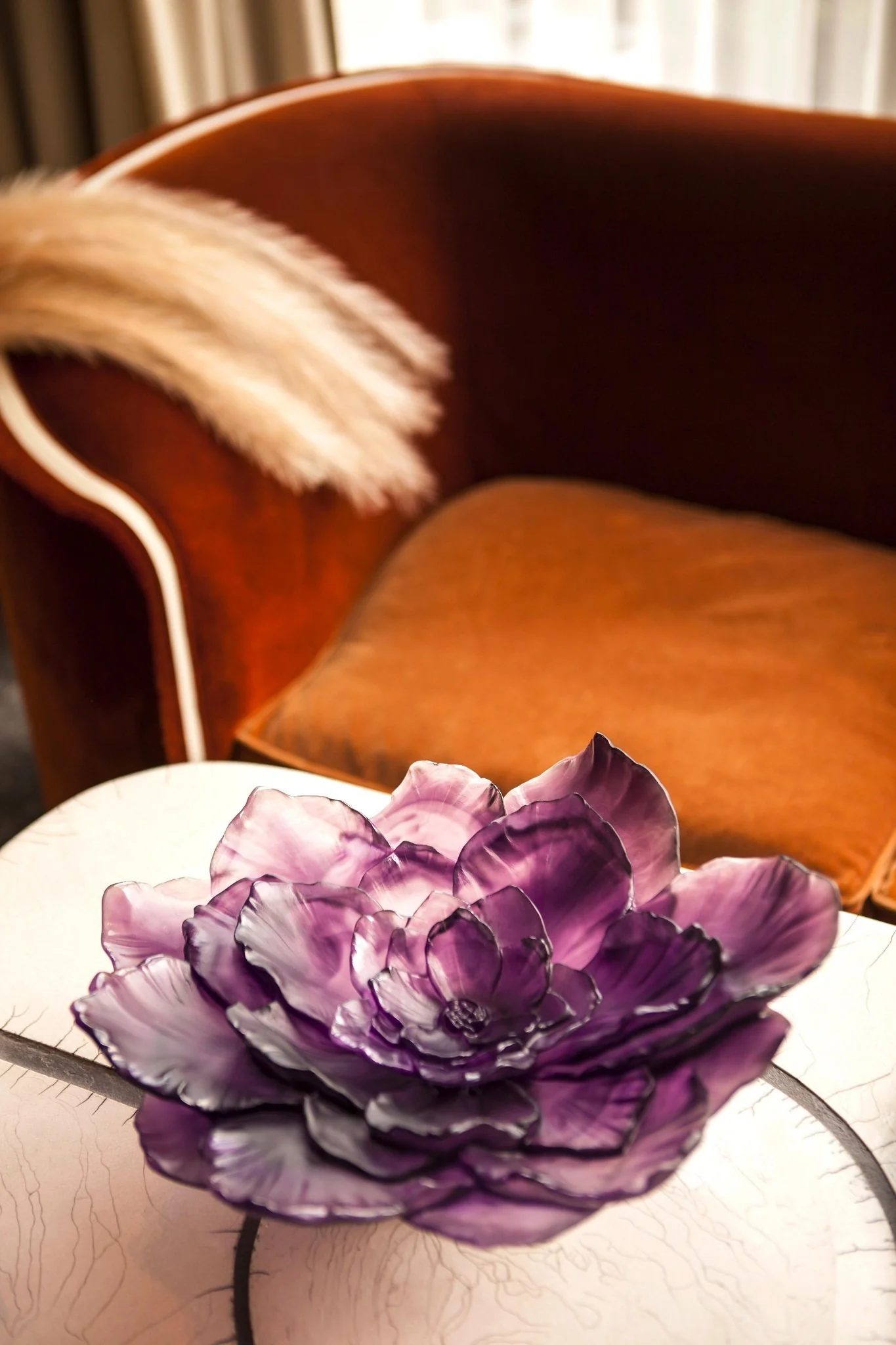 Daum Large Violet Camellia Bowl - Image 3