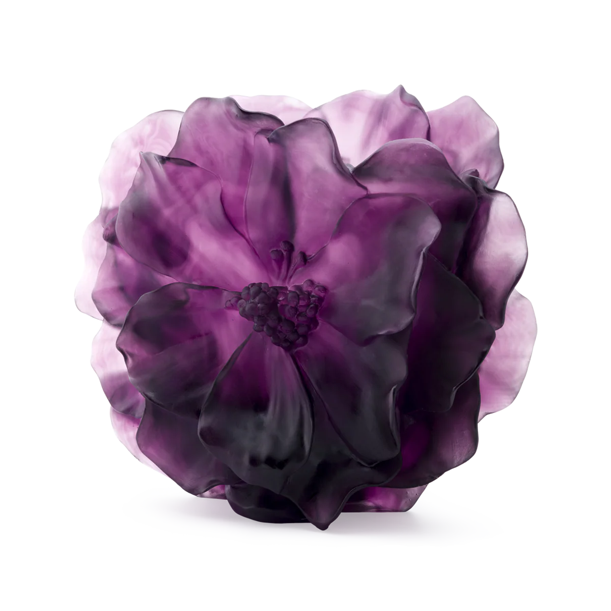 Daum Large Violet Camellia Vase