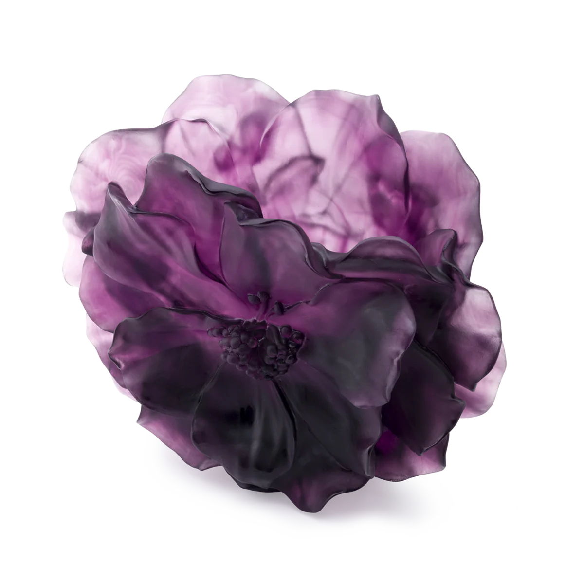 Daum Large Violet Camellia Vase - Image 2