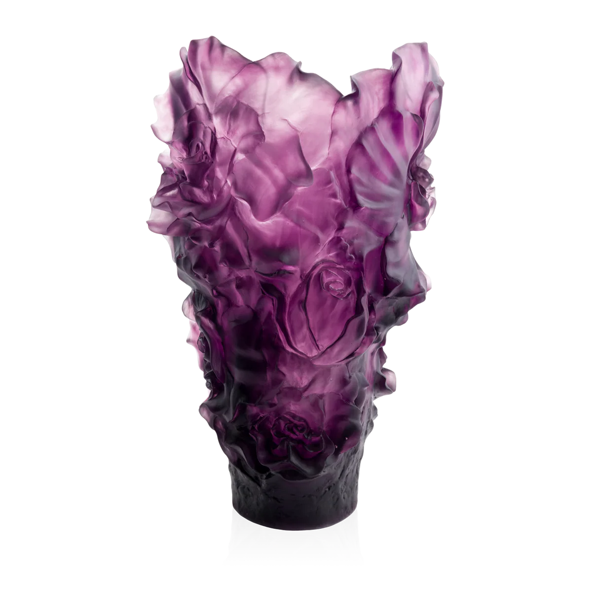 Daum Magnum Violet Camellia Vase - Image 2