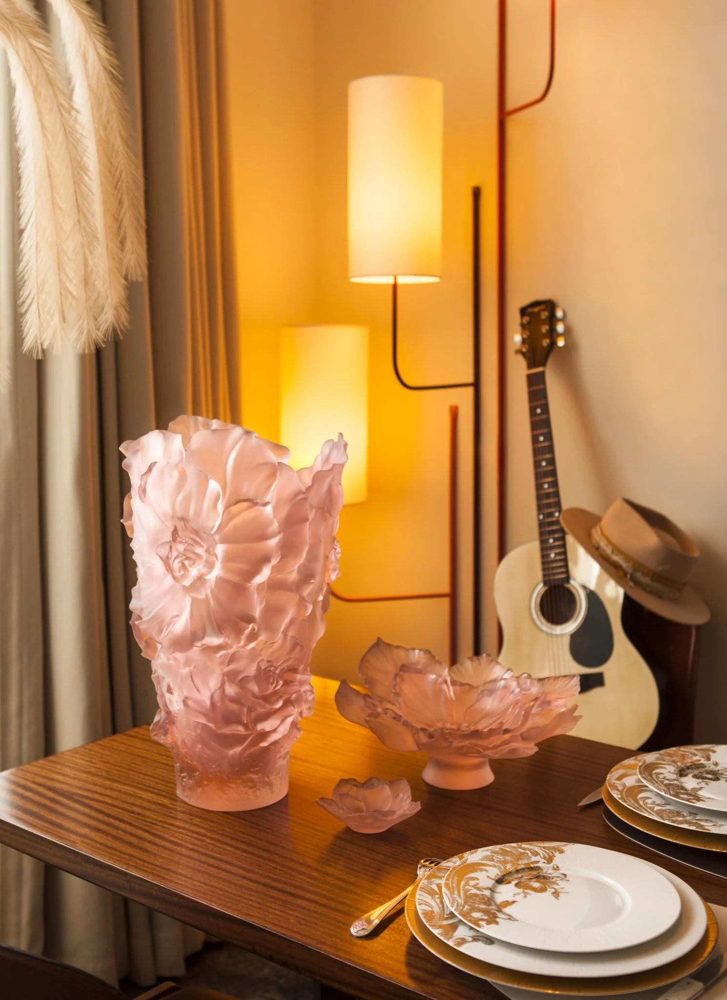 Daum Small Pink Camellia Bowl - Image 3