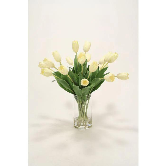 Waterlook® White Tulips in Tall Glass Cylinder