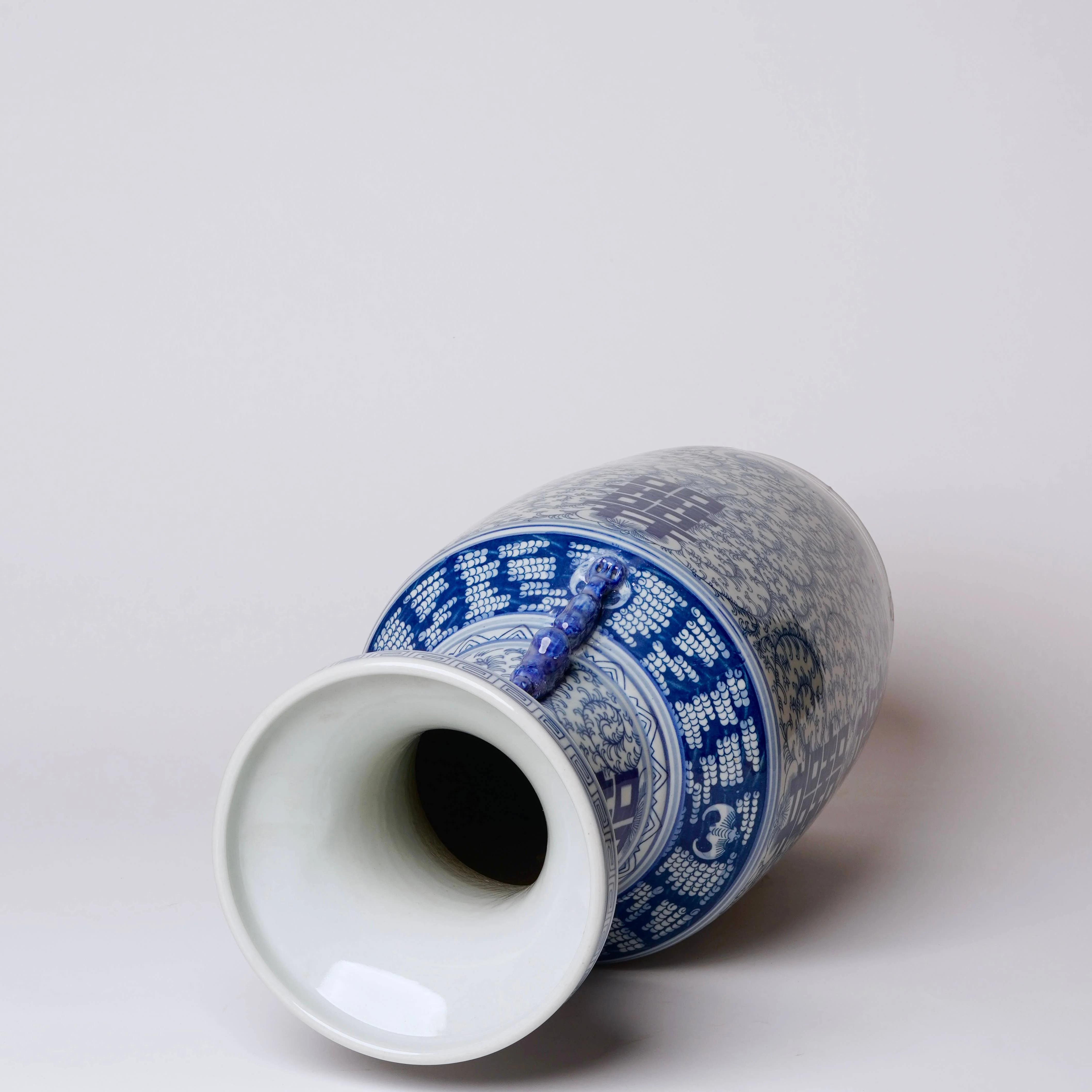 Extra Large Blue and White Double Happiness Porcelain Vase - Image 3