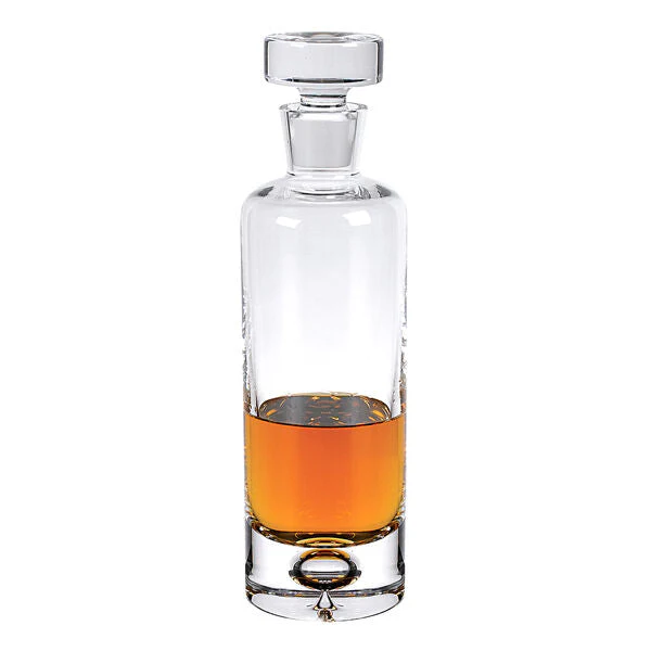 Galaxy European Mouth Blown Lead Free Crystal Round Decanter H11″ 28 oz.
