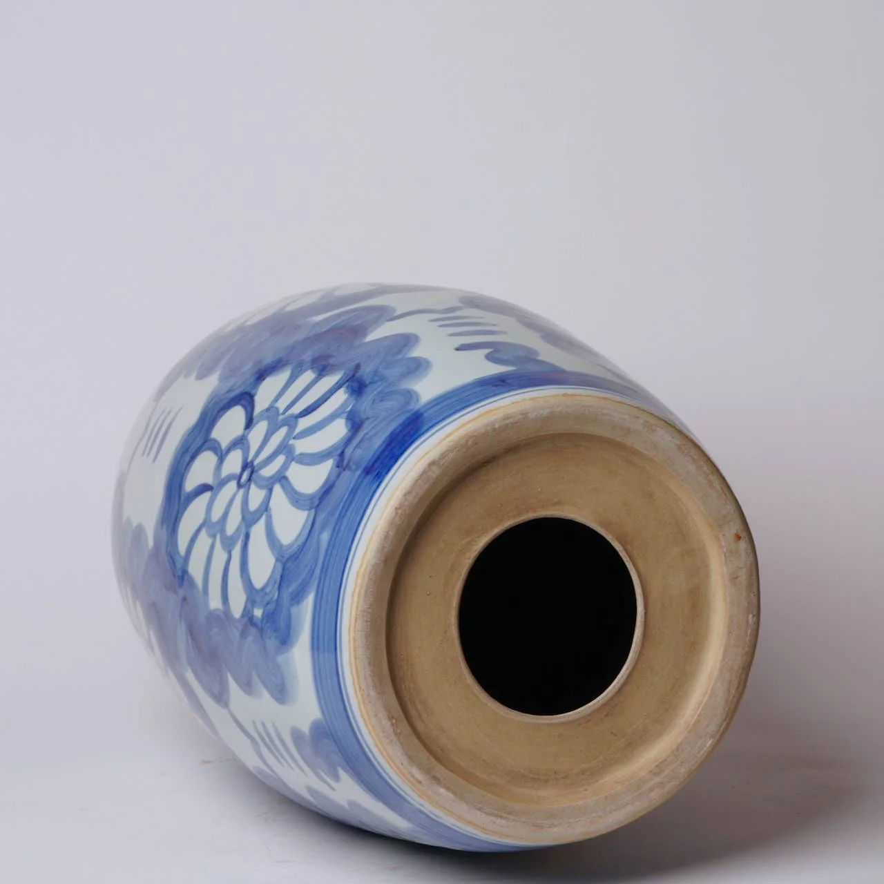 Hand Painted Floral Blue and White Porcelain Garden Seat - Image 4