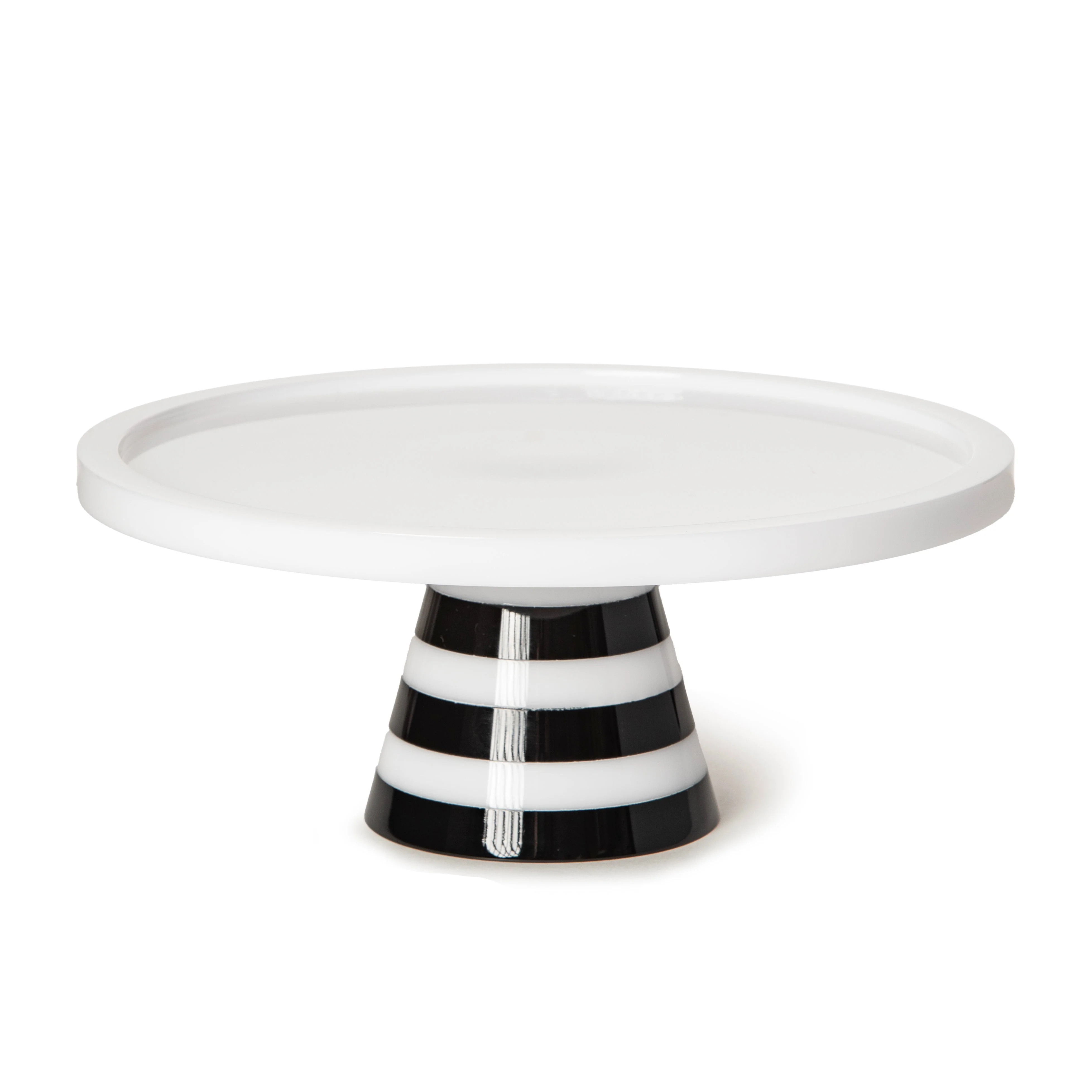 Inspired Generations Black and White Stripe Pedestal Server - Small