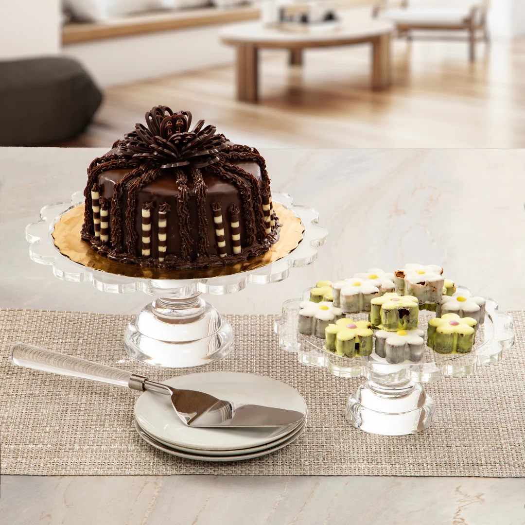 Inspired Generations Coco Clear Acrylic Pedestal Server- Large