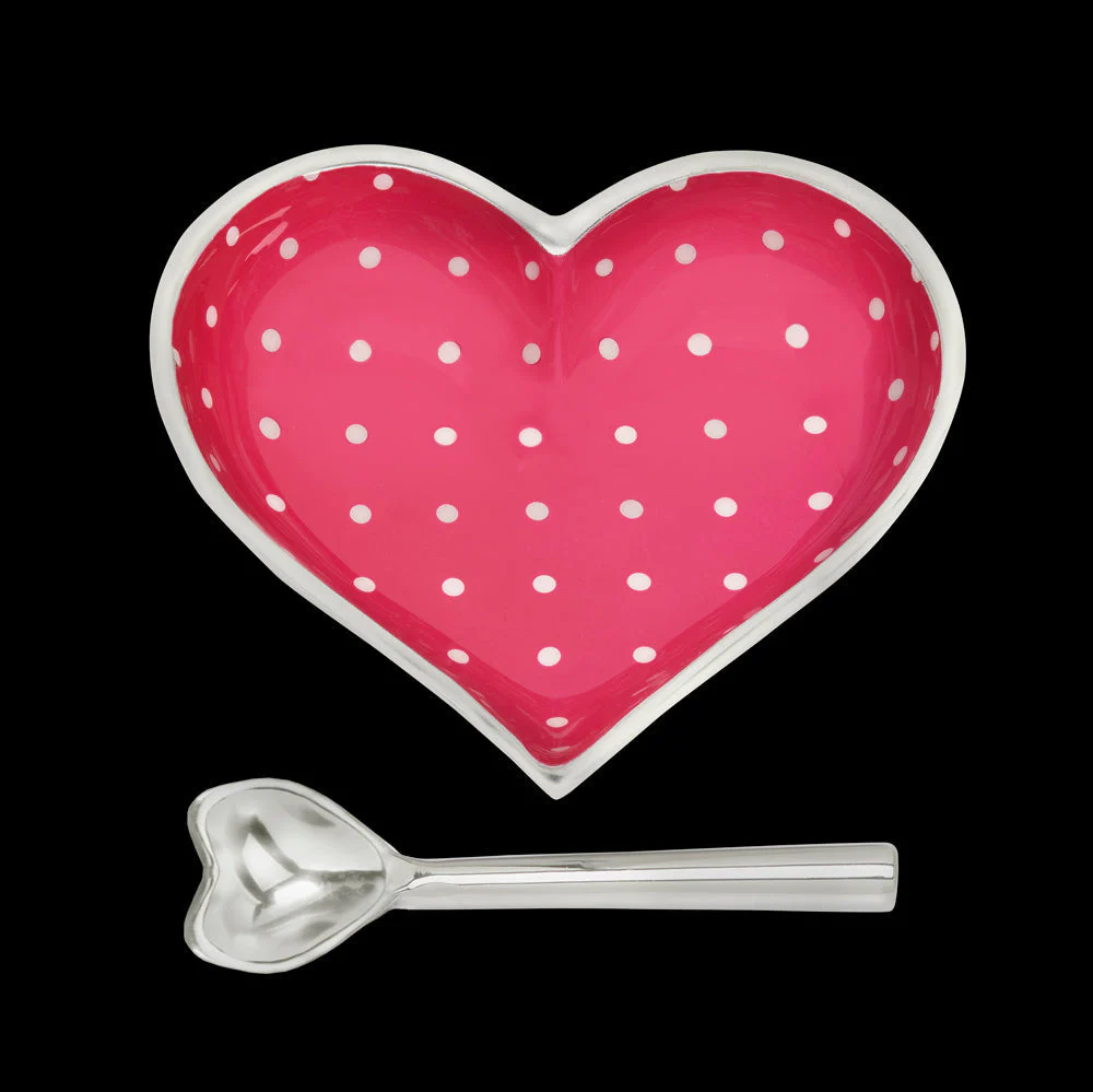 Inspired Generations Happy Pink Heart - White Dots with Heart Spoon