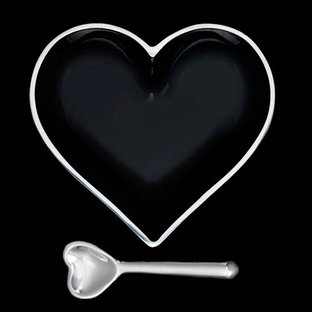 Inspired Generations Happy Shiny Black Heart with Heart Spoon