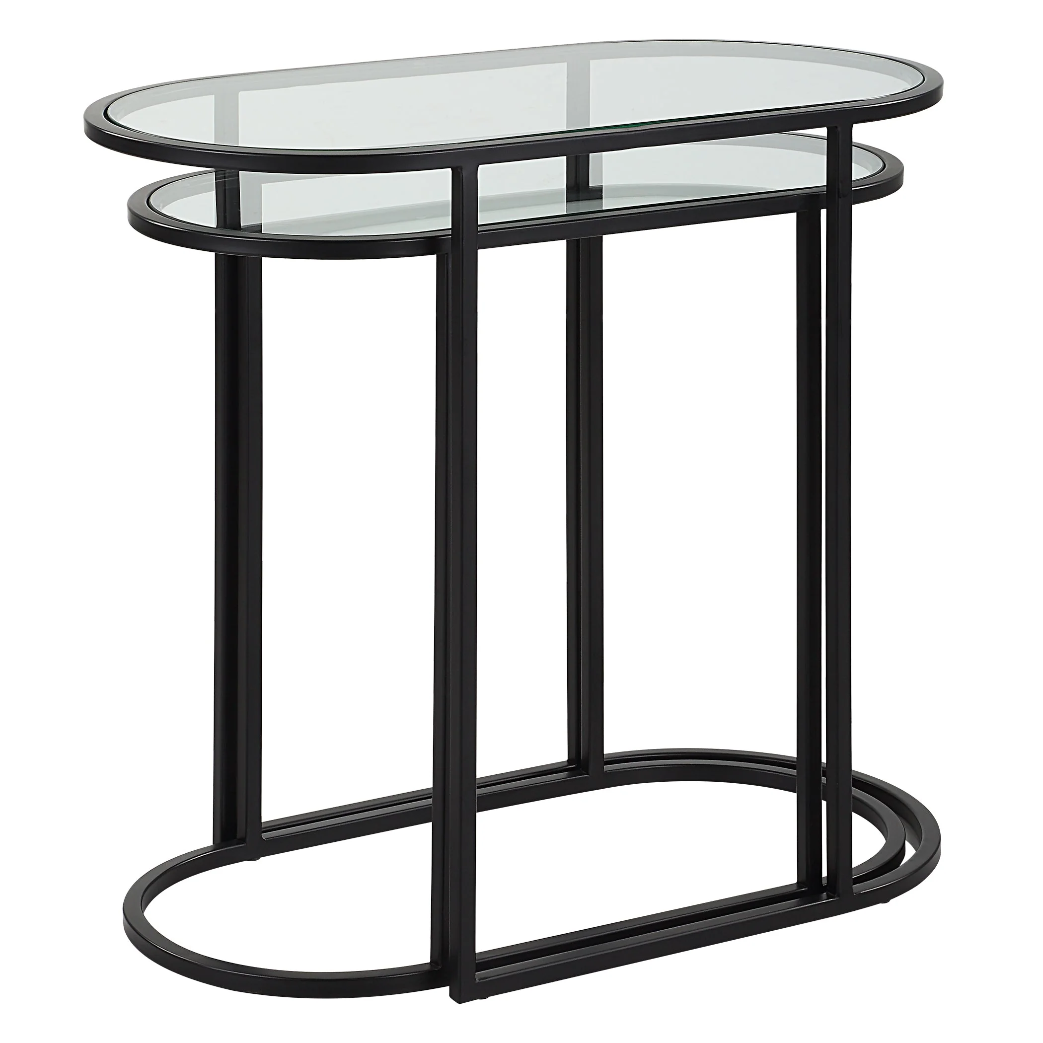 Iron Oval Nesting Tables - Set of 2 - Image 5