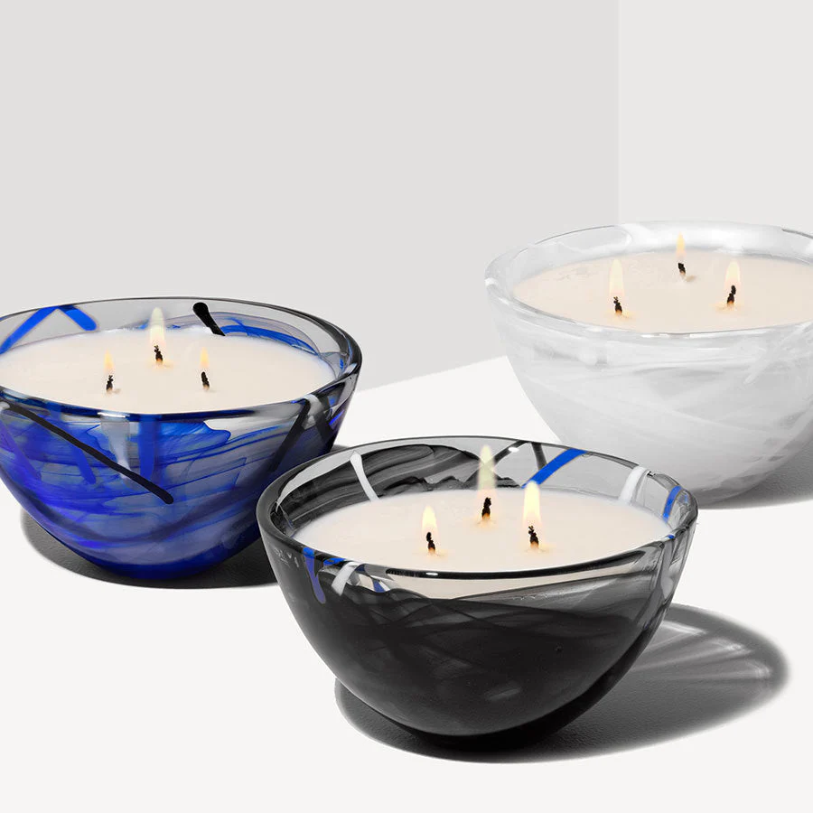 Kosta Boda Contrast Blue Candle - Coastal Bloom - Image 3