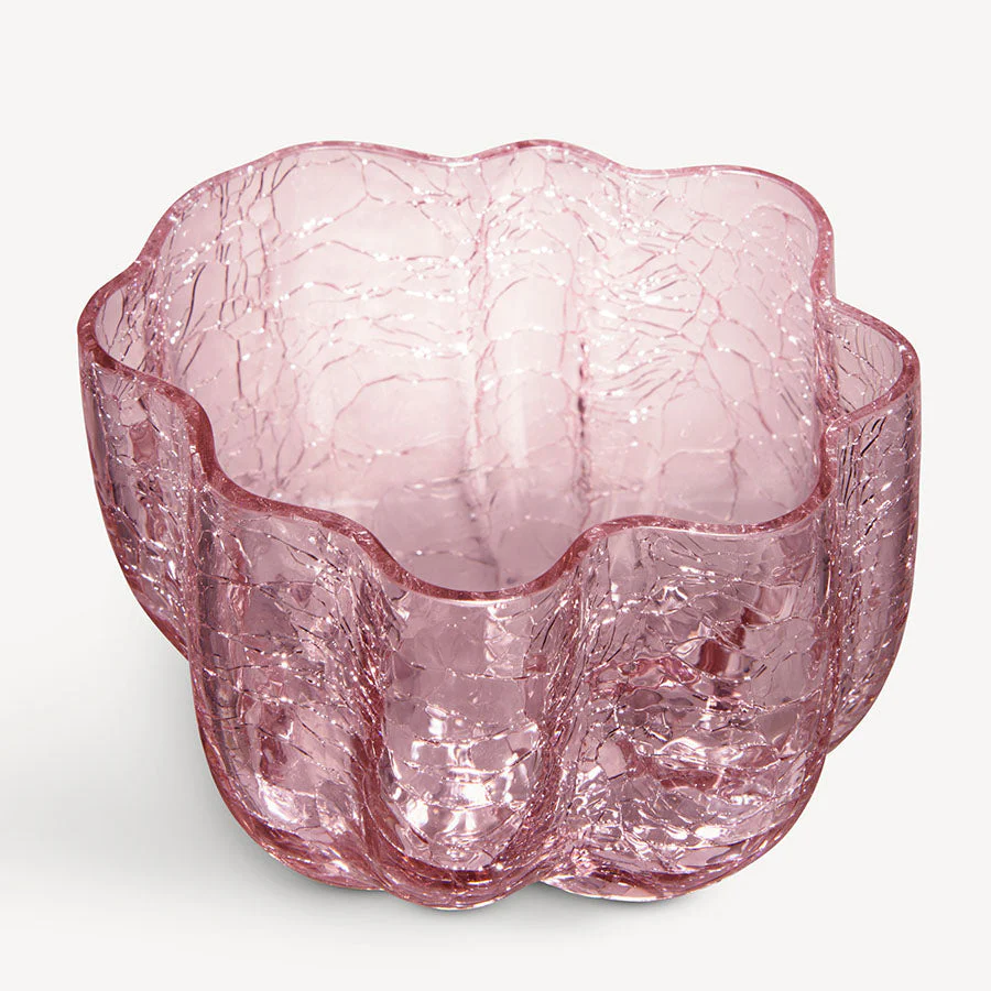 Kosta Boda Crackle Bowl/Votive Pink - Image 7