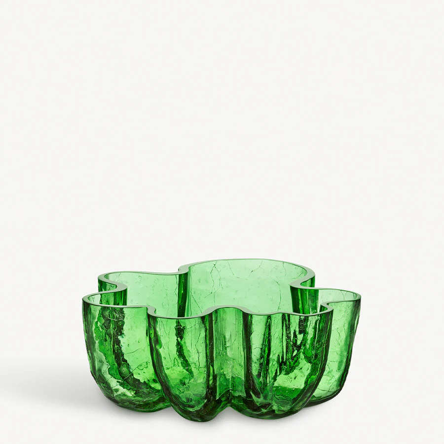 Kosta Boda Crackle Green Bowl