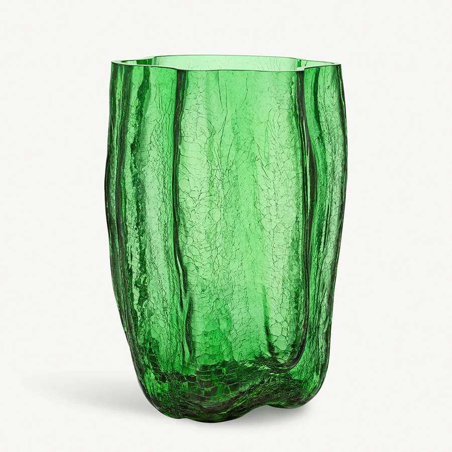 Kosta Boda Crackle Green Vase XL