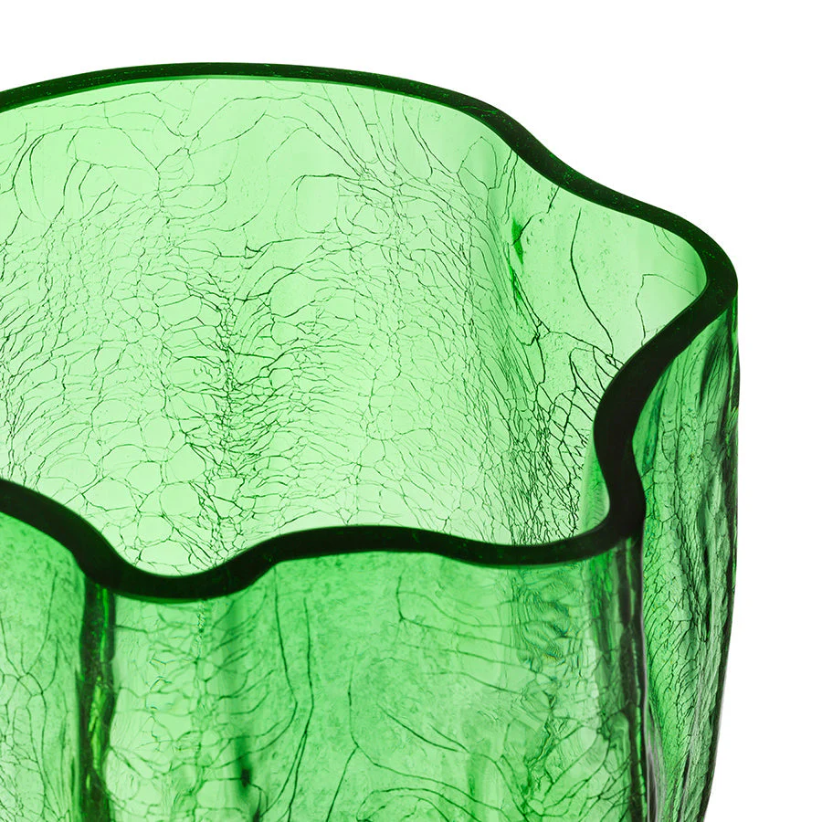 Kosta Boda Crackle Green Vase XL - Image 3