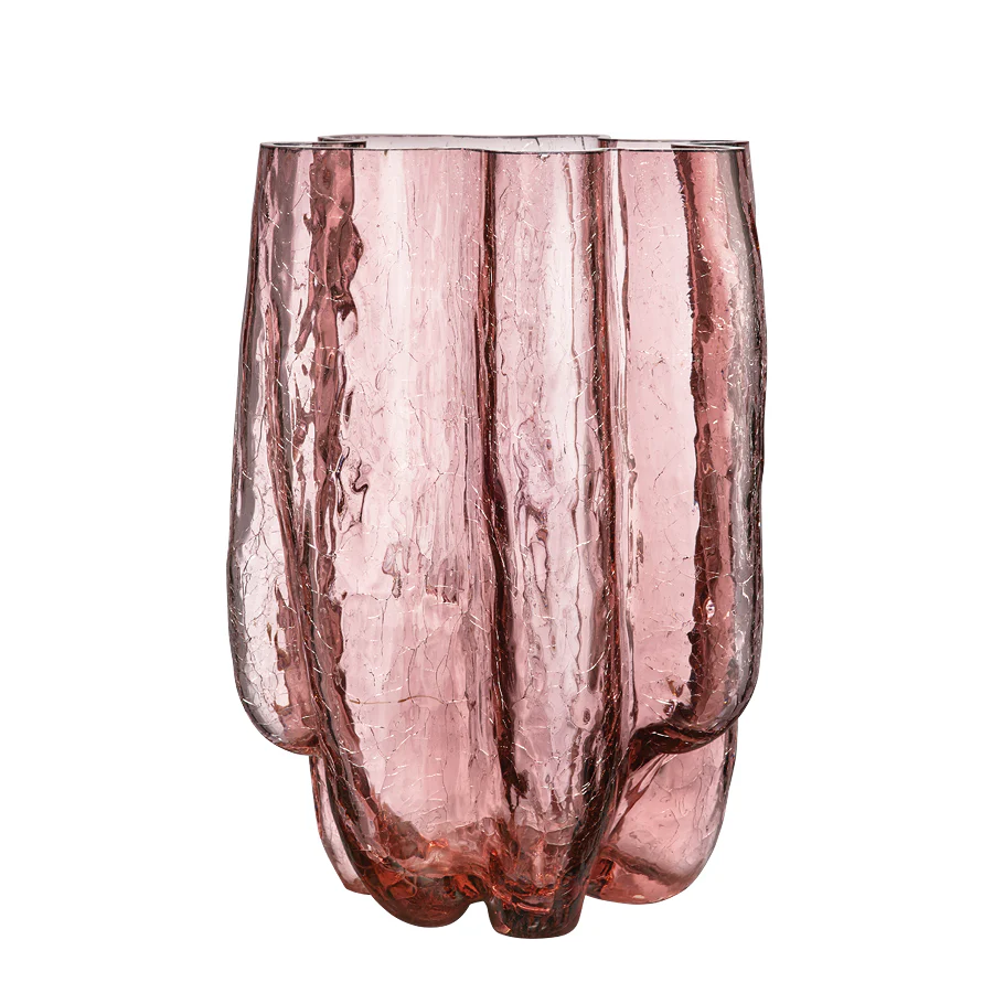 Kosta Boda Crackle Pink Vase XL - Image 2