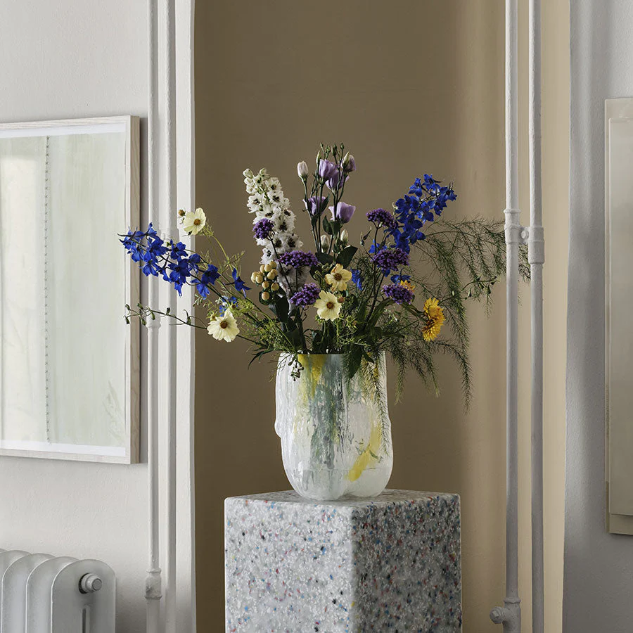 Kosta Boda Crackle Vase Lemon Sorbet Tall - Image 2