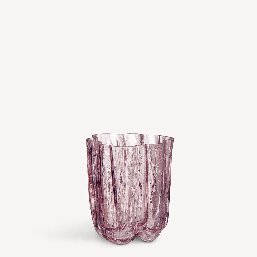 Kosta Boda Crackle Vase Pink Small