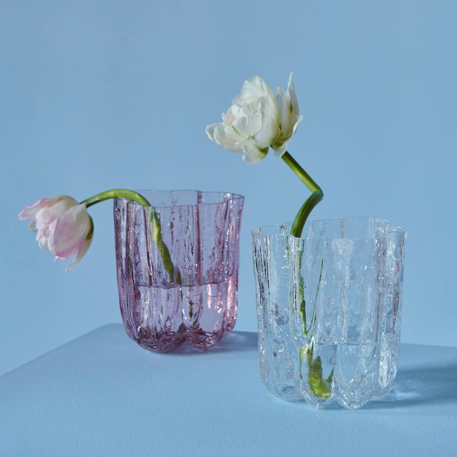 Kosta Boda Crackle Vase Pink Small - Image 2