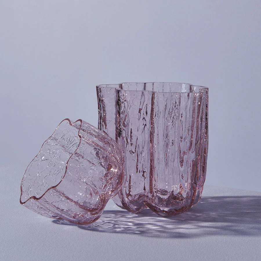 Kosta Boda Crackle Vase Pink Small - Image 6