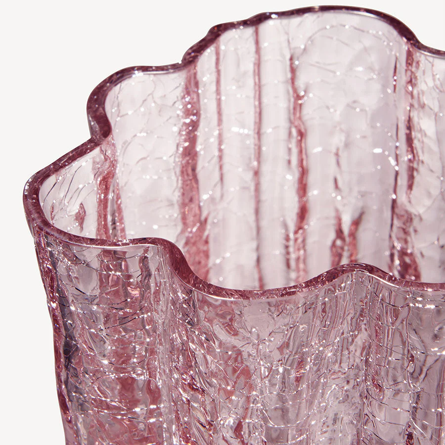 Kosta Boda Crackle Vase Pink Small - Image 7