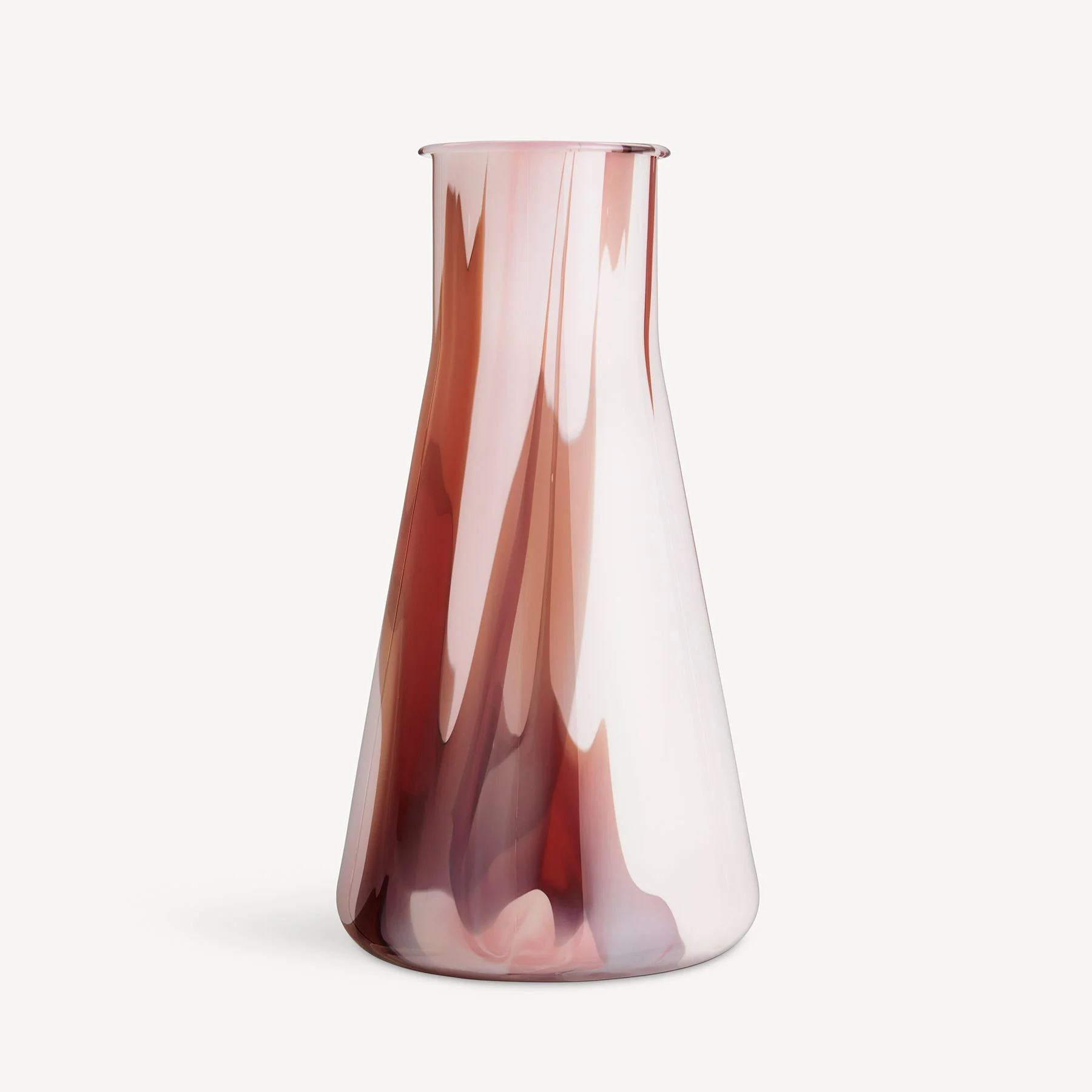 Kosta Boda Lab Erlenmeyer Vase Red/White/Pink