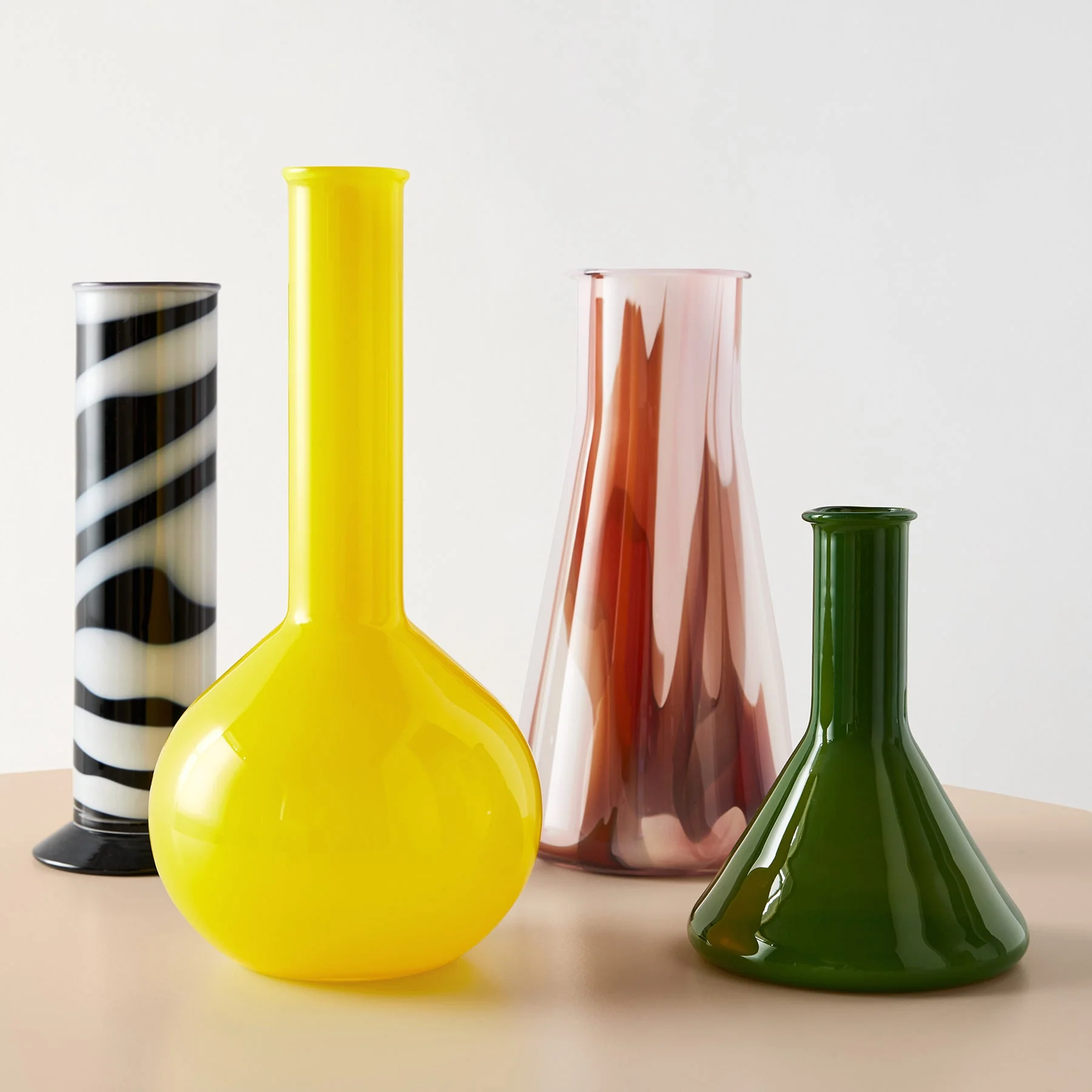 Kosta Boda Lab Erlenmeyer Vase Red/White/Pink - Image 2