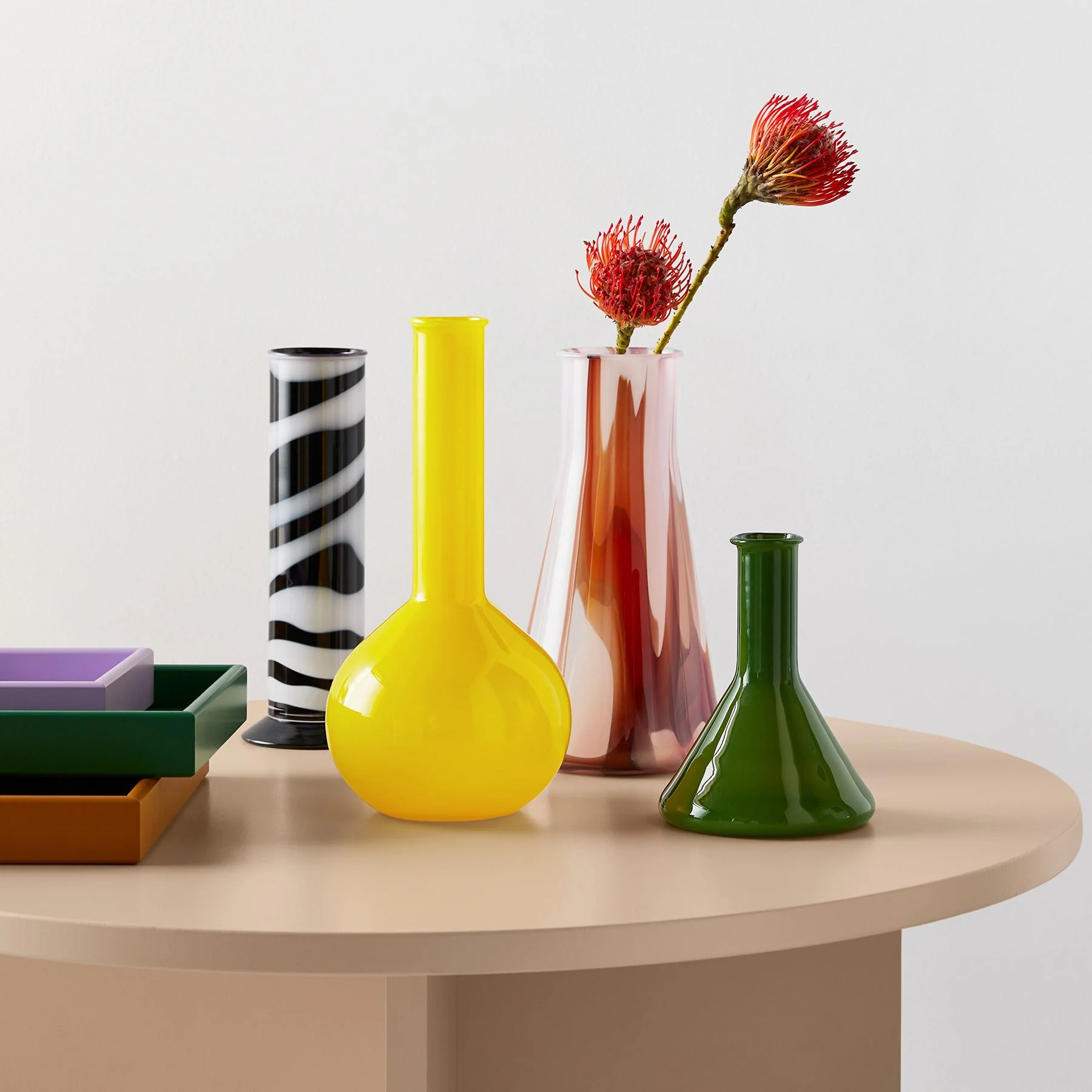 Kosta Boda Lab Round Flask Vase Yellow - Image 3