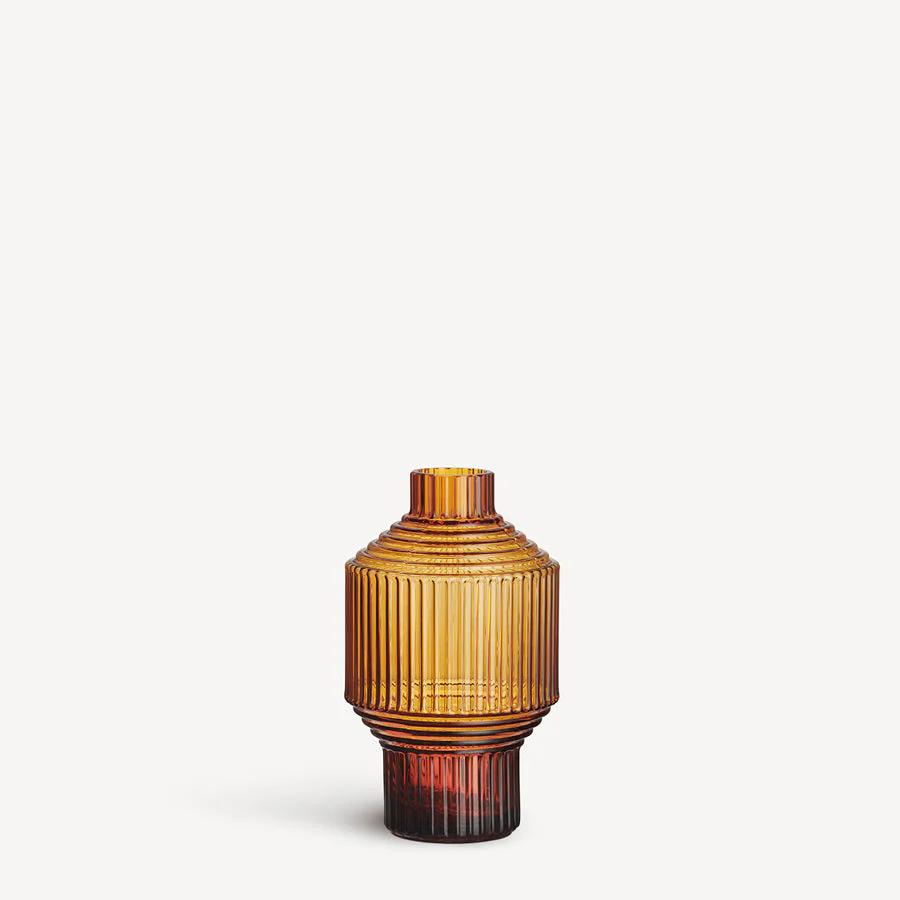 Kosta Boda Pavilion Vase Dark Amber Small