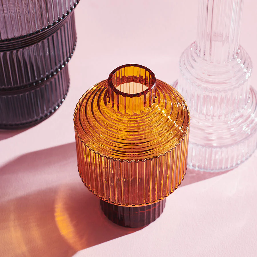 Kosta Boda Pavilion Vase Dark Amber Small - Image 3