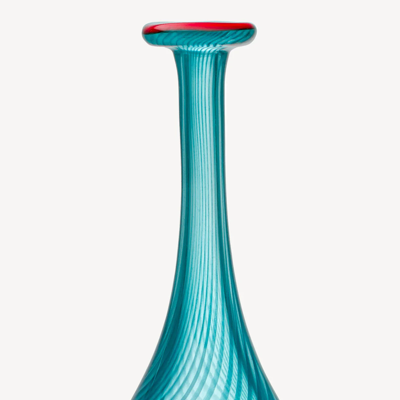 Kosta Boda Red Rim Green Bottle - Image 2