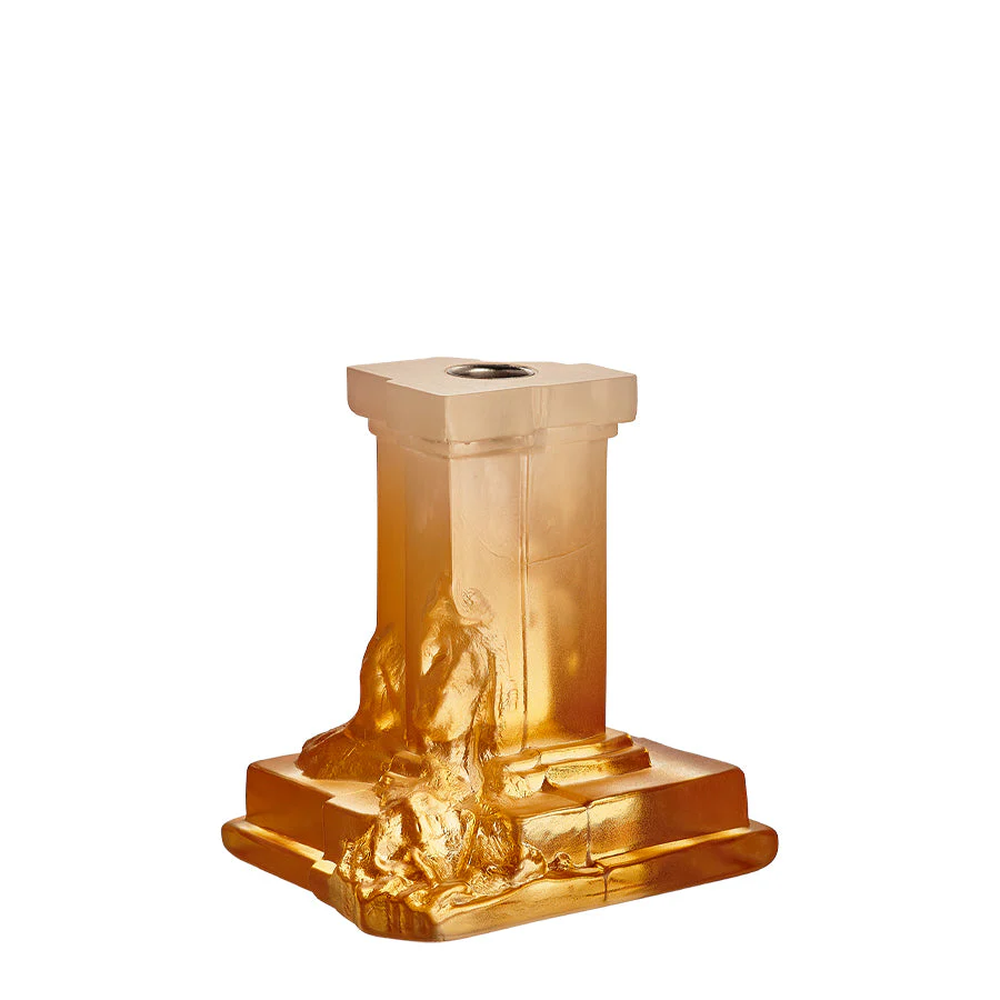 Kosta Boda Rocky Baroque Candlestick Amber Haze Medium - Image 3