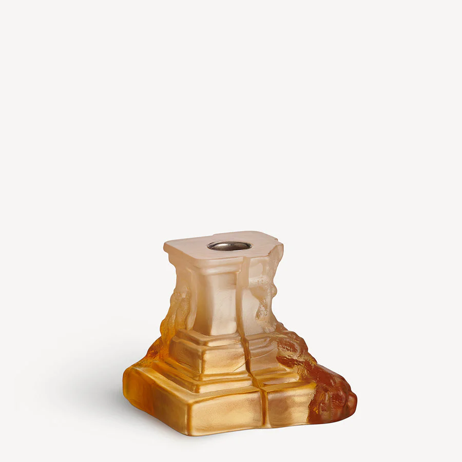 Kosta Boda Rocky Baroque Candlestick Amber Haze Small - Image 2