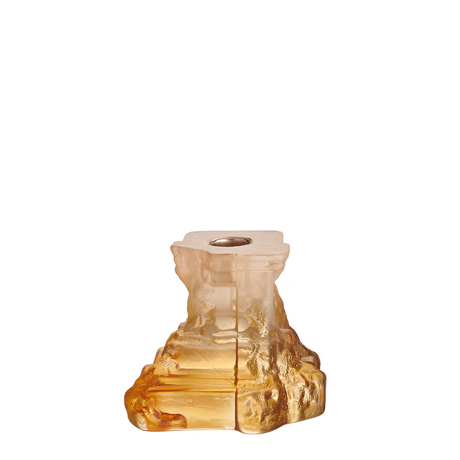 Kosta Boda Rocky Baroque Candlestick Amber Haze Small - Image 3