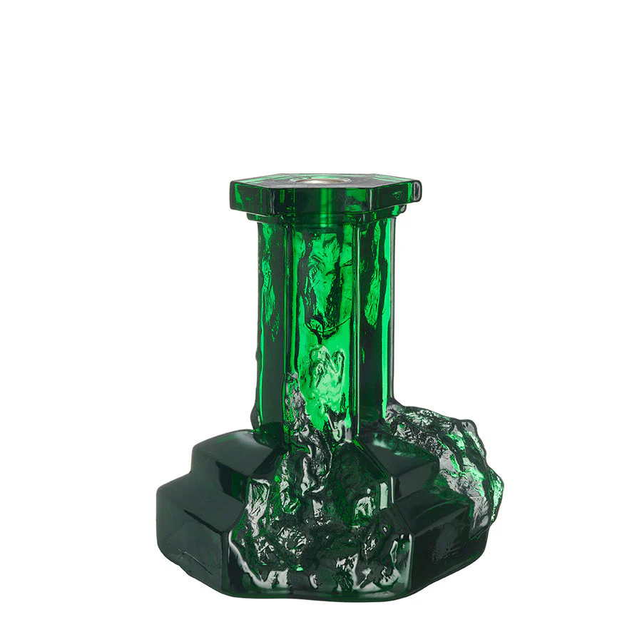 Kosta Boda Rocky Baroque Candlestick Emerald Green Large - Image 2