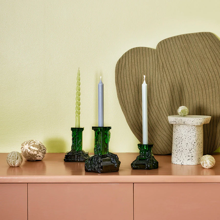 Kosta Boda Rocky Baroque Candlestick Emerald Green Large - Image 3