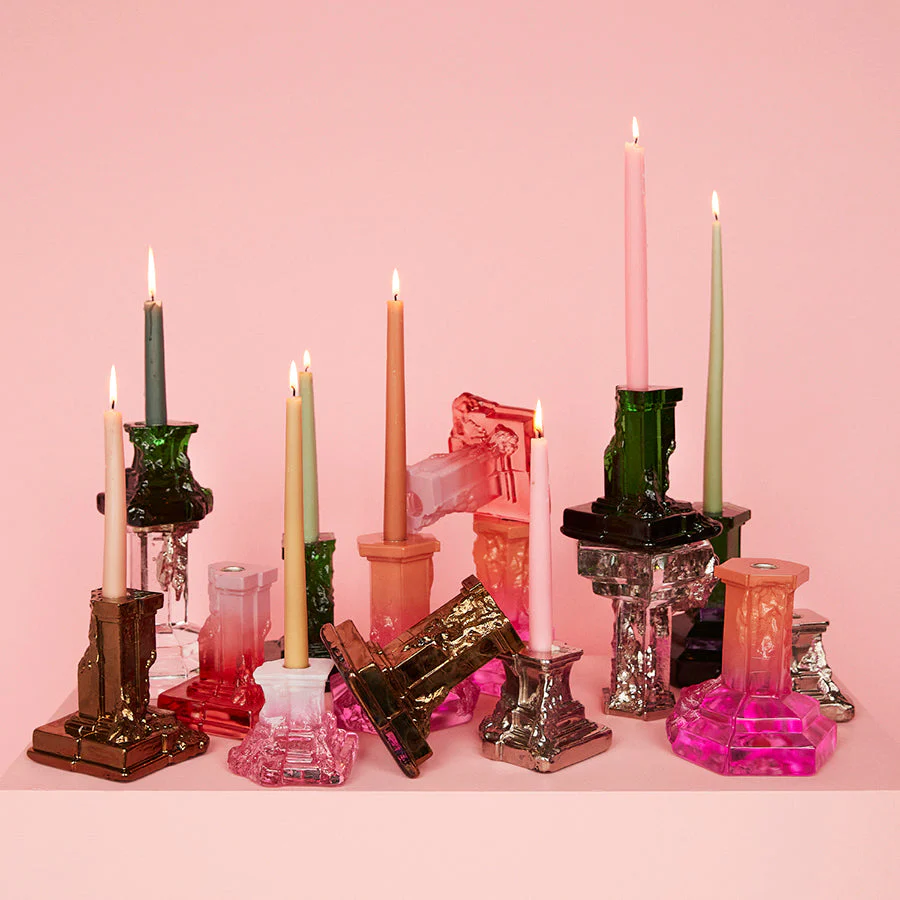 Kosta Boda Rocky Baroque Candlestick Emerald Green Small - Image 4