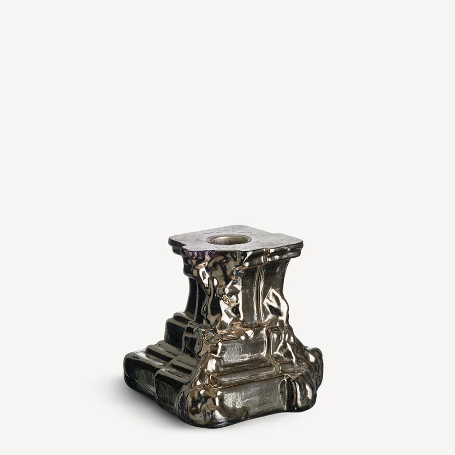 Kosta Boda Rocky Baroque Candlestick Glossy Glaze Small
