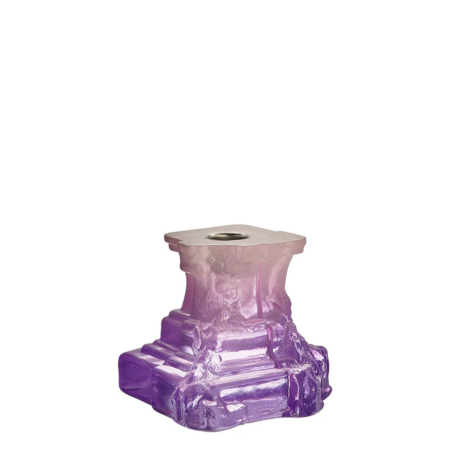 Kosta Boda Rocky Baroque Candlestick Lilac Haze Small - Image 2