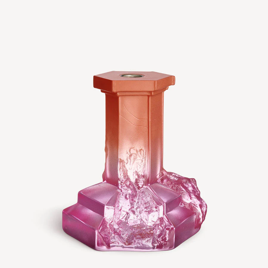 Kosta Boda Rocky Baroque Candlestick Spicy Rose Large - Image 3